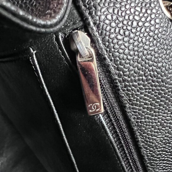 Authentic Chanel Classic Caviar Jumbo Flap Bag in SHW - $11,700 Retail - Picture 4 of 16